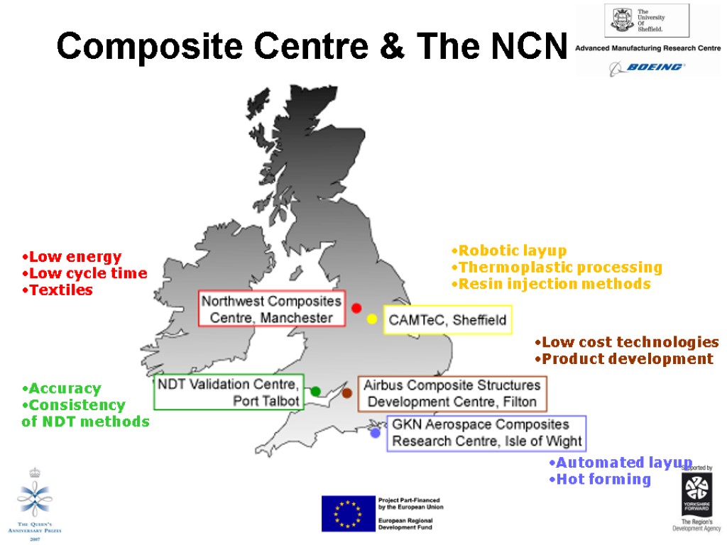 Composite Centre & The NCN Low energy Low cycle time Textiles Accuracy Consistency of